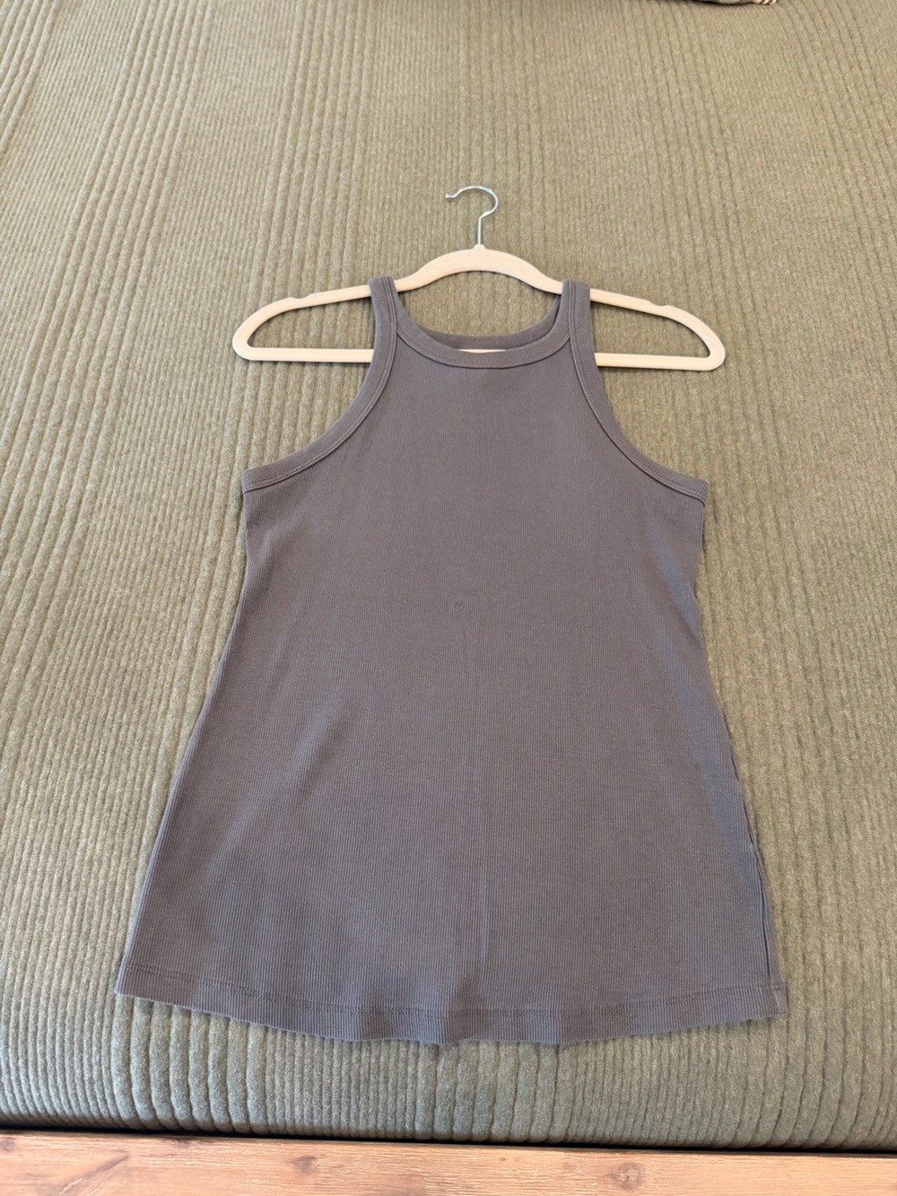 Maternity Ribbed Tank Top — Gray